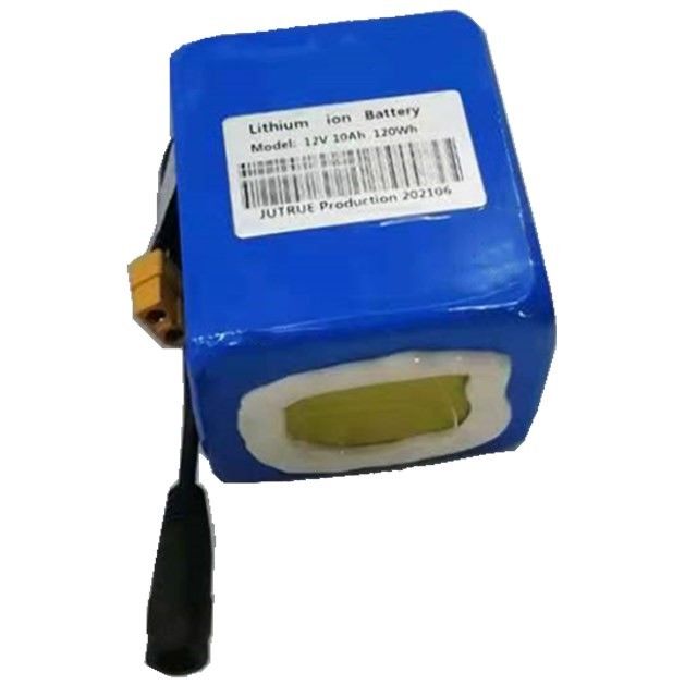 12 ولت 10ah باتری لیتیوم بسته 18650 3سلولی در سری با XT60 پلاگین تخلیه