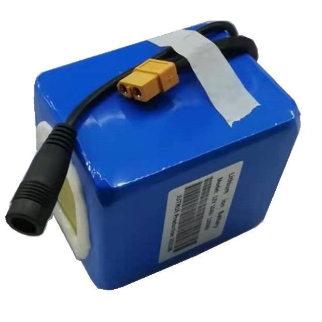12 ولت 10ah باتری لیتیوم بسته 18650 3سلولی در سری با XT60 پلاگین تخلیه