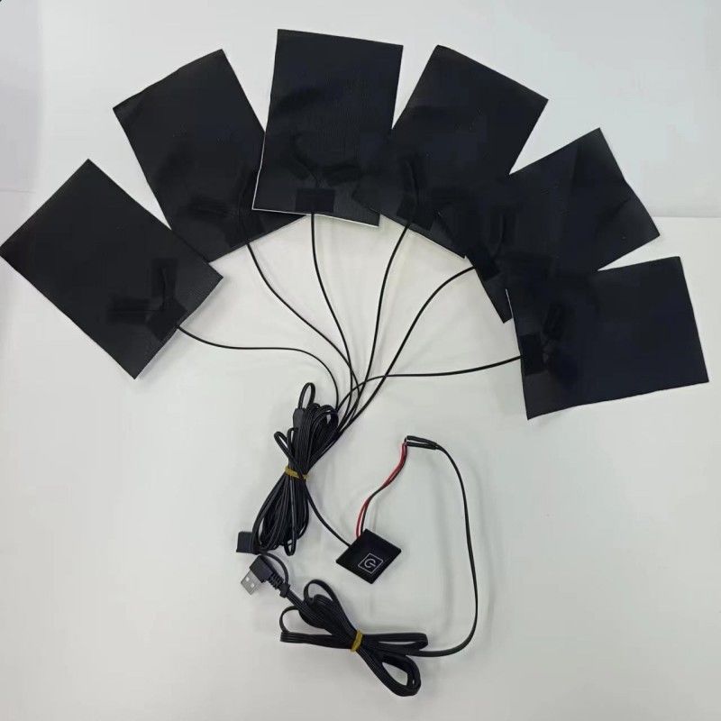 6-در-1 پد گرمایش سفارشی برای لباس هر 10 X 15cm سیاه 5V USB با سوئیچ