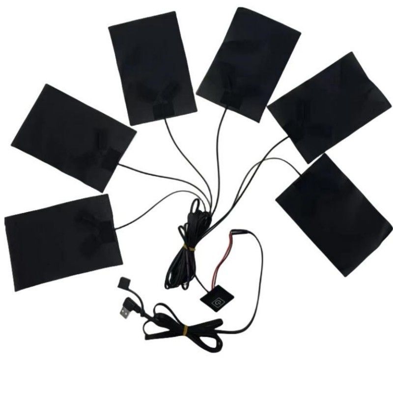 6-در-1 پد گرمایش سفارشی برای لباس هر 10 X 15cm سیاه 5V USB با سوئیچ