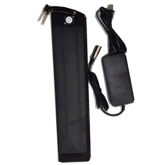 باتری لیتیوم ماهی نقره ای 48V 25Ah طول 630mm با شارژر برای دوچرخه ای