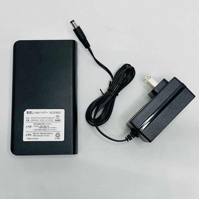 باتری پاوربانک های DC 4 سطح ولتاژ خروجی 18V 15V 12V 9V برای هوادار کت تابستانی