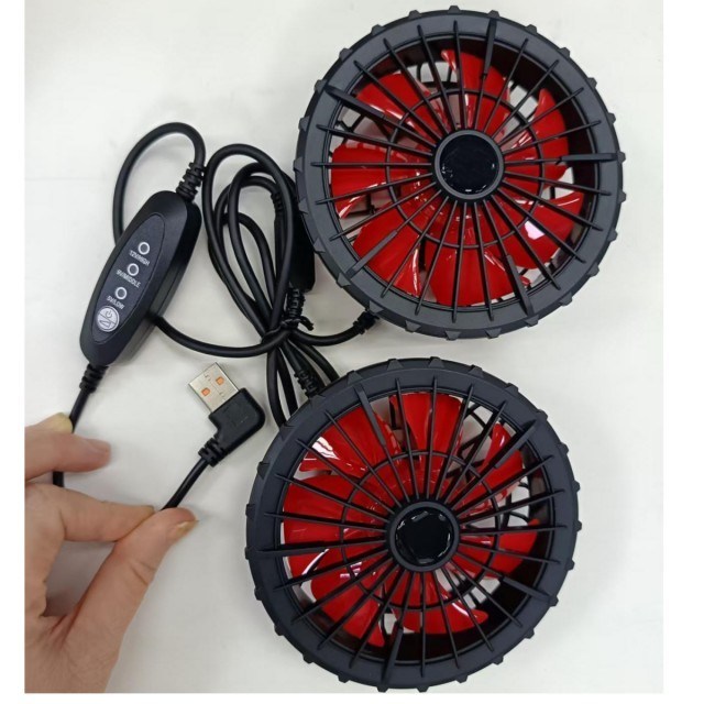 فن خنک کننده ژاکت 12 ولت فن USB کنترل سرعت باد 12 ولت بالا 9 ولت متوسط 5 ولت پایین