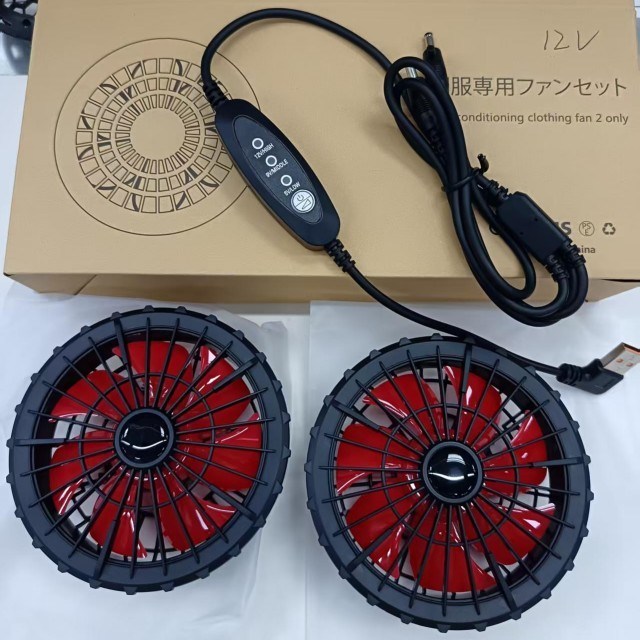 فن خنک کننده ژاکت 12 ولت فن USB کنترل سرعت باد 12 ولت بالا 9 ولت متوسط 5 ولت پایین