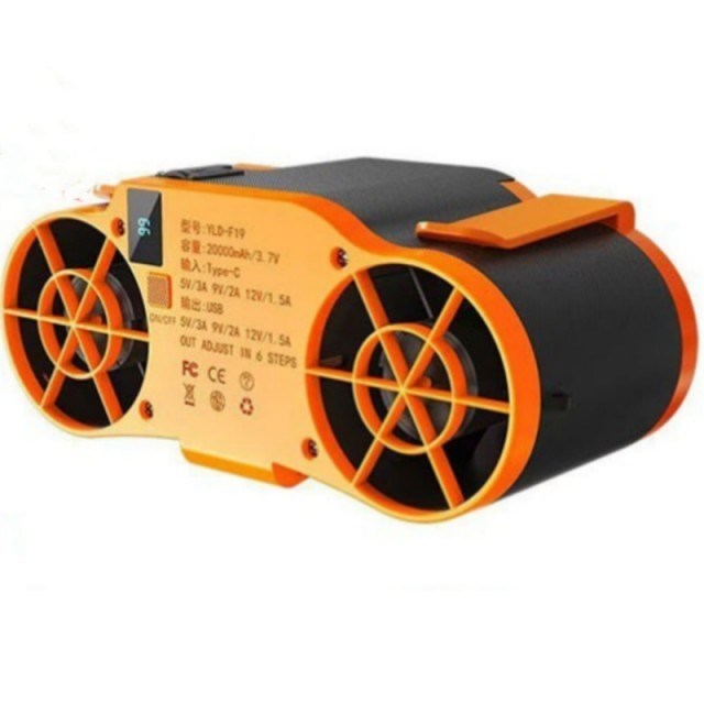باتری 20000mAh فن کمر قابل حمل 6 سرعت تنظیم و عملکرد بانک برق